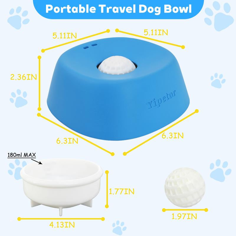 Yipetor Slow Feeder Dog Bowls for Liquid Treat, [Built-In Rolling Ball] No Spill Bone Broth Dog Licking Bowl, Multi-Purpose Puppy Yogurt Feeder Bowl for All Breeds Dietary Supplement/Post-Op Nutrition Feeding