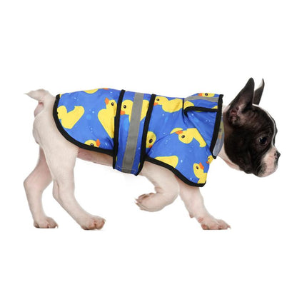 HDE Patterned Dog Raincoat with Hood - 100% Durable Reflective Polyester, Waterproof Coating, Fully Adjustable Strap for Comfortable Fit, Universal Size