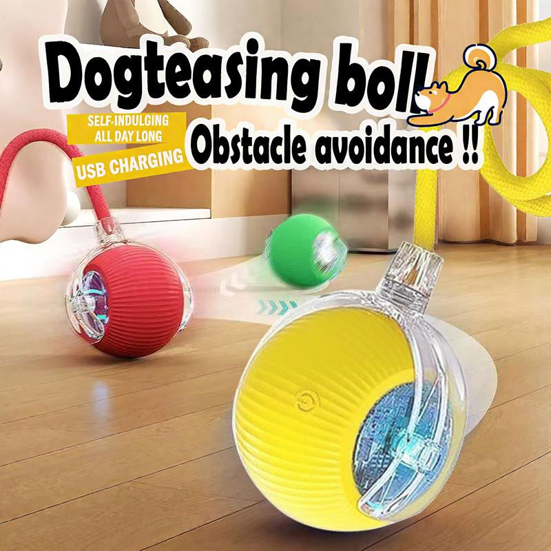 ROZINO 2025 Interactive Dog Cat Toys Durable USB Rechargeable Automatic Rolling Ball with Obstacle Avoidance for Small Medium Large Pets