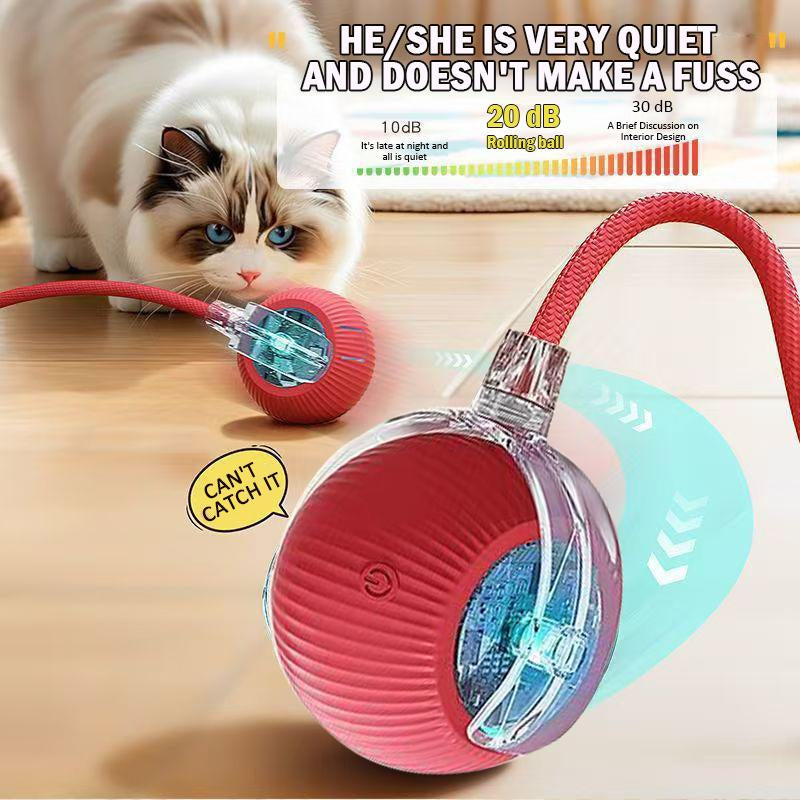 ROZINO 2025 Interactive Dog Cat Toys Durable USB Rechargeable Automatic Rolling Ball with Obstacle Avoidance for Small Medium Large Pets
