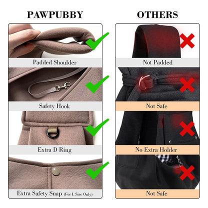 PAWPUBBY Dog & Cat Sling for Small and Medium Pets up to 15Lbs with Adjustable Padded Shoulder Breathable Portable Carrier for outside Travel Shopping Animal