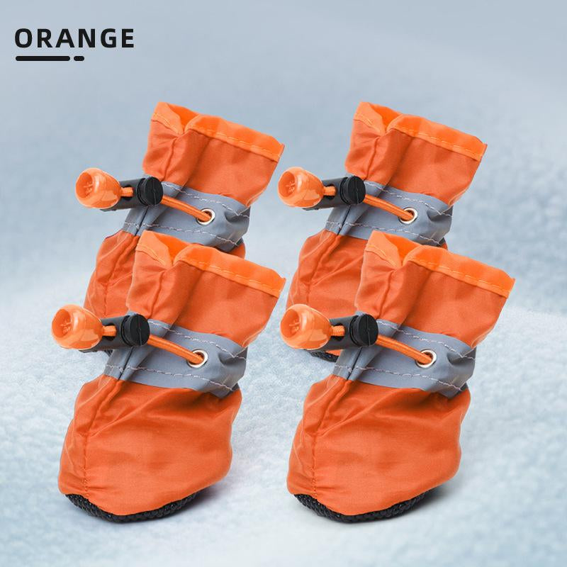 4PCS Waterproof Dog Boots for Small Dogs, Anti-Slip Dog Booties Paw Protectors, Keep Paws Dry & Clean for Rain Snow Winter, Mud Salt Hot Pavement, Adjustable Secure Straps for Puppy Small Breeds