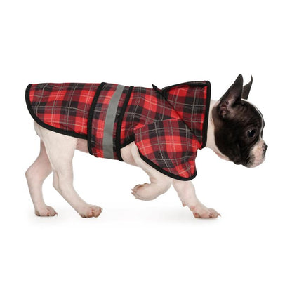 HDE Patterned Dog Raincoat with Hood - 100% Durable Reflective Polyester, Waterproof Coating, Fully Adjustable Strap for Comfortable Fit, Universal Size