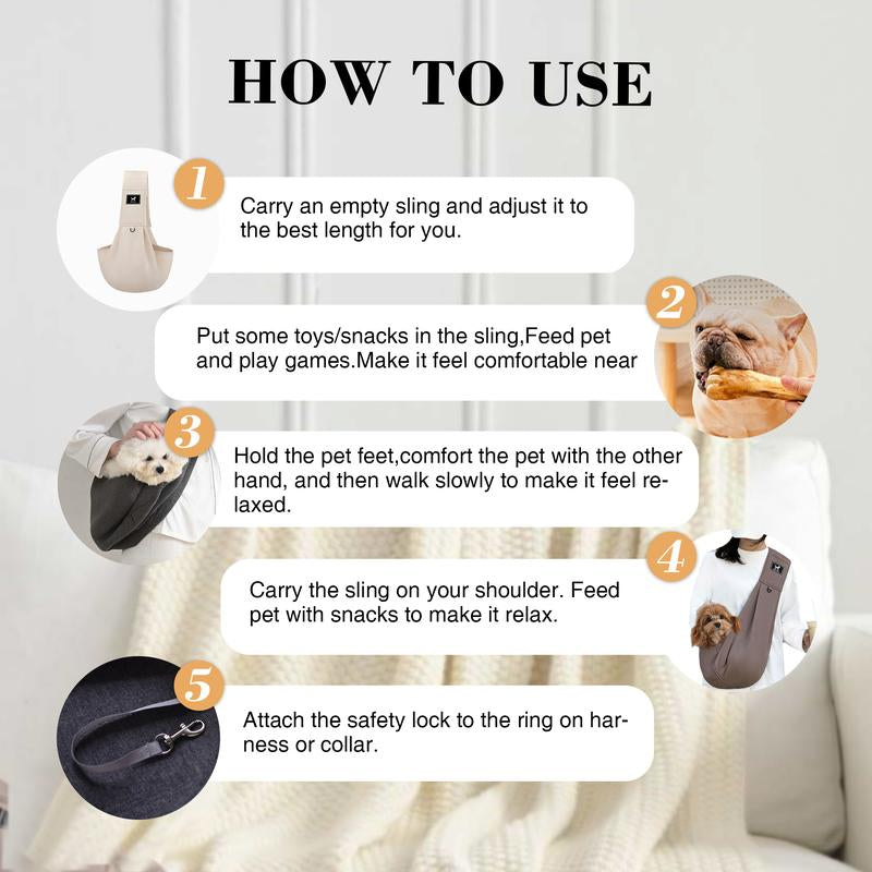 PAWPUBBY Dog & Cat Sling for Small and Medium Pets up to 15Lbs with Adjustable Padded Shoulder Breathable Portable Carrier for outside Travel Shopping Animal