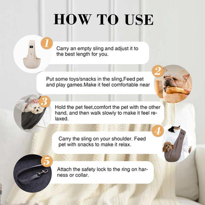 PAWPUBBY Dog & Cat Sling for Small and Medium Pets up to 15Lbs with Adjustable Padded Shoulder Breathable Portable Carrier for outside Travel Shopping Animal