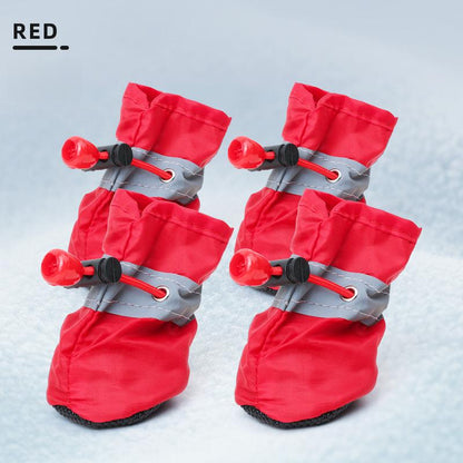 4PCS Waterproof Dog Boots for Small Dogs, Anti-Slip Dog Booties Paw Protectors, Keep Paws Dry & Clean for Rain Snow Winter, Mud Salt Hot Pavement, Adjustable Secure Straps for Puppy Small Breeds