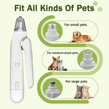 2-In-1 Pet Nail Clipper and Grinder, Dog Nail Clipper Trimmer, Ultra Quiet Electric Nail Set, Rechargeable, Suitable for Trimming Toes and Claws of Dogs and Cats of All Sizes