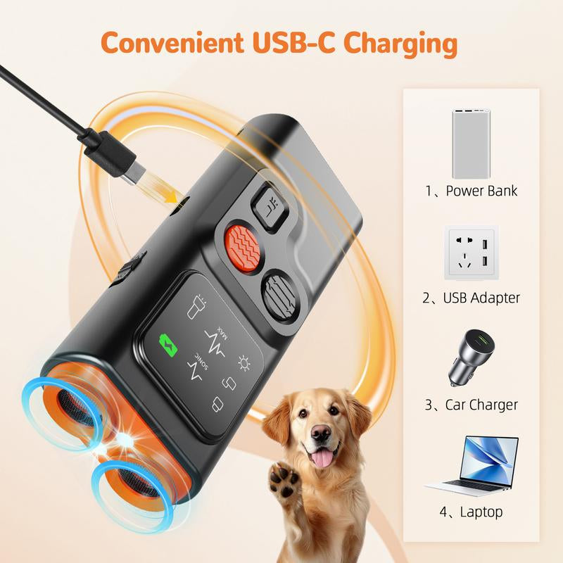 Golipal Ultrasonic Dog Training Device with LED Flashlight & HD Display – USB Rechargeable Obedience Aid and Positive Behavior Correction Tool for Dogs