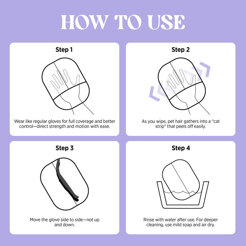 Lesure Pet Hair Remover Glove, Electrostatic Removal Gloves for Pet Hair, Pet Hair Remover Gloves for Dog & Cat, Tiktokshopblackfriday Choice, Reusable Pet Hair Remover Glove for Carpet, Couch, Clothing, Furniture(Use Horizontally) Shedding Grooming Kit