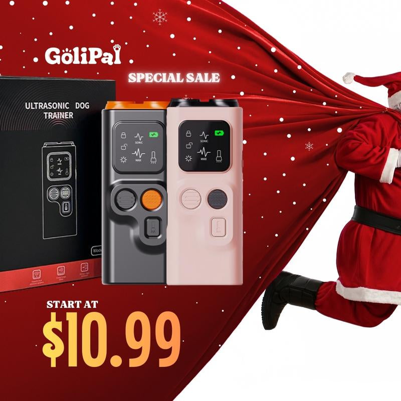 Golipal Ultrasonic Dog Training Device with LED Flashlight & HD Display – USB Rechargeable Obedience Aid and Positive Behavior Correction Tool for Dogs