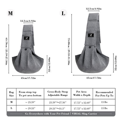 PAWPUBBY Dog & Cat Sling for Small and Medium Pets up to 15Lbs with Adjustable Padded Shoulder Breathable Portable Carrier for outside Travel Shopping Animal