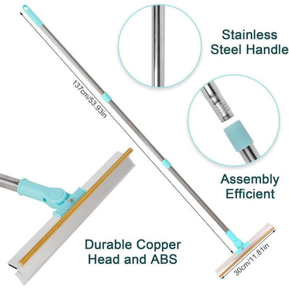 Pet Hair Remover, Adjustable Long Handle Pet Hair Removal Scraper Cleaning Brush for Dog and Cat, Reusable Fur Broom for Car Furniture Mat Stairs