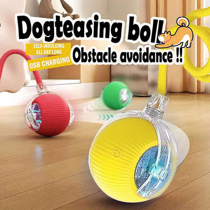ROZINO 2025 Interactive Dog Cat Toys Durable USB Rechargeable Automatic Rolling Ball with Obstacle Avoidance for Small Medium Large Pets