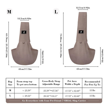 PAWPUBBY Dog & Cat Sling for Small and Medium Pets up to 15Lbs with Adjustable Padded Shoulder Breathable Portable Carrier for outside Travel Shopping Animal