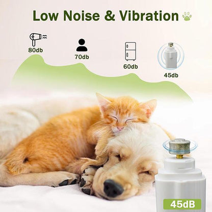 2-In-1 Pet Nail Clipper and Grinder, Dog Nail Clipper Trimmer, Ultra Quiet Electric Nail Set, Rechargeable, Suitable for Trimming Toes and Claws of Dogs and Cats of All Sizes